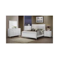 Catalina-mw-kb Global Furniture Catalina - Metallic White Bedroom Furniture Bed