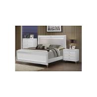 Catalina-mw-qb Global Furniture Catalina - Metallic White Bedroom Furniture Bed