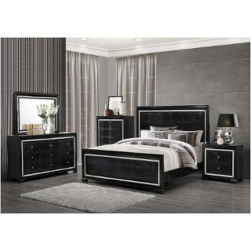 Galaxy-mb-kb Global Furniture Galaxy - Metallic Black Bedroom Furniture Bed