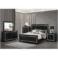 Galaxy-mb-kb Global Furniture Galaxy - Metallic Black Bedroom Furniture Bed