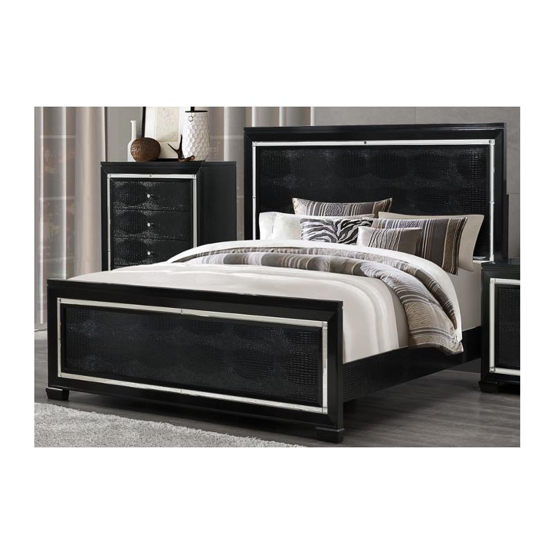 Galaxy-mb-qb Global Furniture Galaxy - Metallic Black Bedroom Furniture Bed