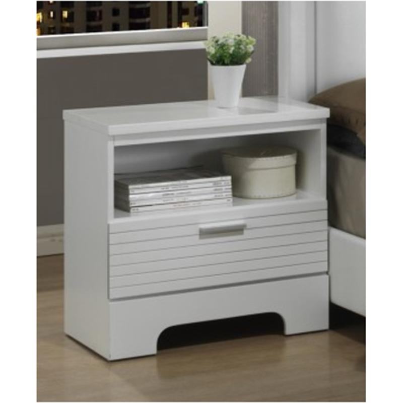 Natalie-wh-ns Global Furniture Natalie - White Bedroom Furniture Nightstand