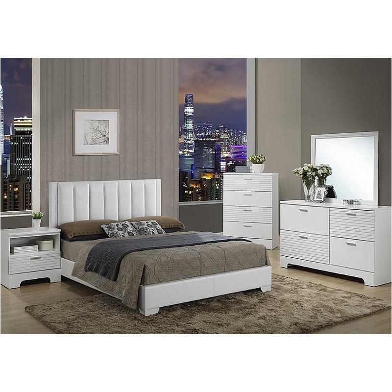 Natalie-wh-kb Global Furniture Natalie - White Bedroom Furniture Bed
