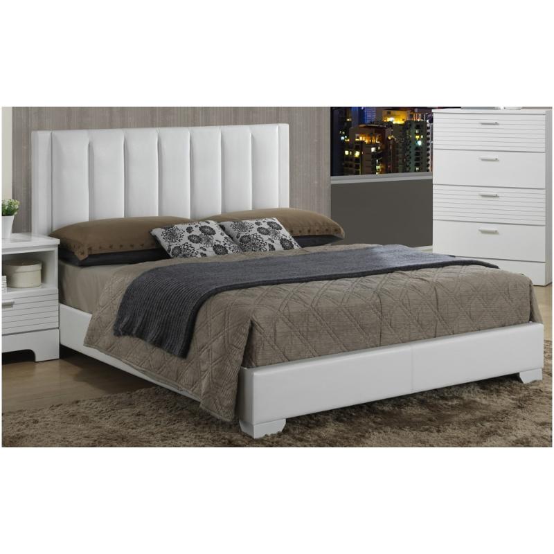 Natalie-wh-qb Global Furniture Natalie - White Bedroom Furniture Bed