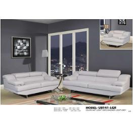 U8141-c - Light Grey Global Furniture U8141 - Bonded - Natalie Light Grey Living Room Furniture Living Room Chair