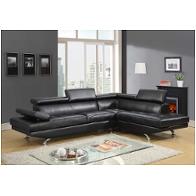 U9782-sectional-lf - Bonded - Black Global Furniture U9782 - Bonded - Black Living Room Furniture Sectional