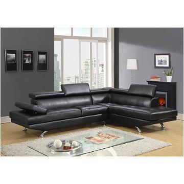 U9782-sectional-rc - Bonded - Black Global Furniture U9782 - Bonded - Black Living Room Furniture Sectional
