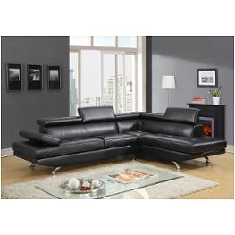 U9782-sectional-rc - Bonded - Black Global Furniture U9782 - Bonded - Black Living Room Furniture Sectional