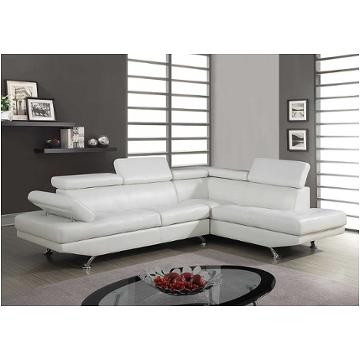 U9782-sectional-lf - Bonded - White Global Furniture U9782 - Bonded - White Living Room Furniture Sectional
