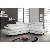 U9782-sectional-lf - Bonded - White Global Furniture U9782 - Bonded - White Living Room Furniture Sectional