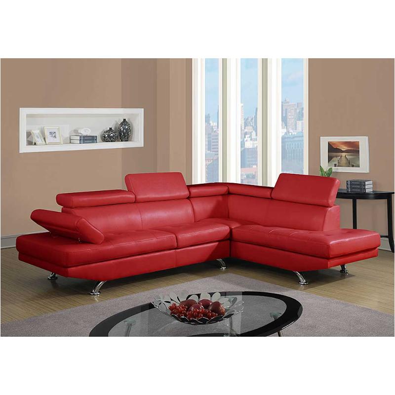 U9782 Sectional Lf Bonded Red, Coaster Company Red Bonded Leather Sofa