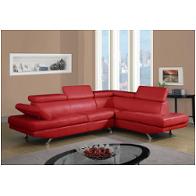 U9782-sectional-lf - Bonded - Red Global Furniture U9782 - Bonded - Red Living Room Furniture Sectional