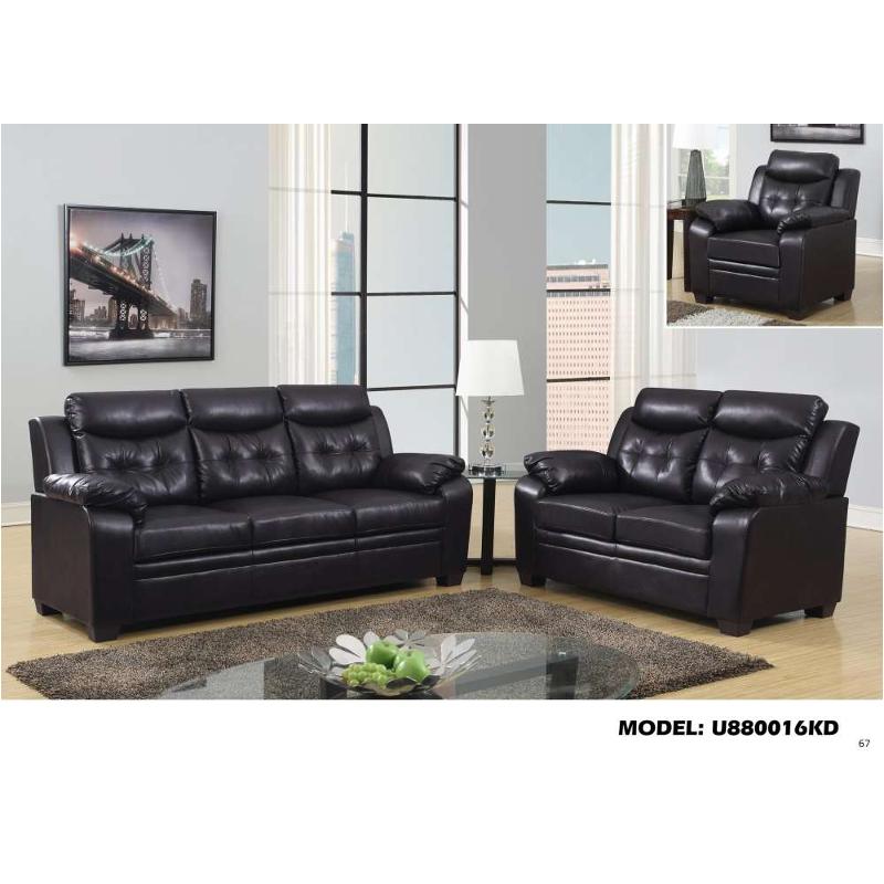 U880016 - Bonded - Chocolate Living Room Set Global Furniture