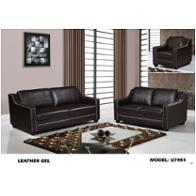 U7451-s - Leather Gel - Agnes Walnut Global Furniture U7451 - Leather Gel - Agnes Walnut Living Room Furniture Sofa