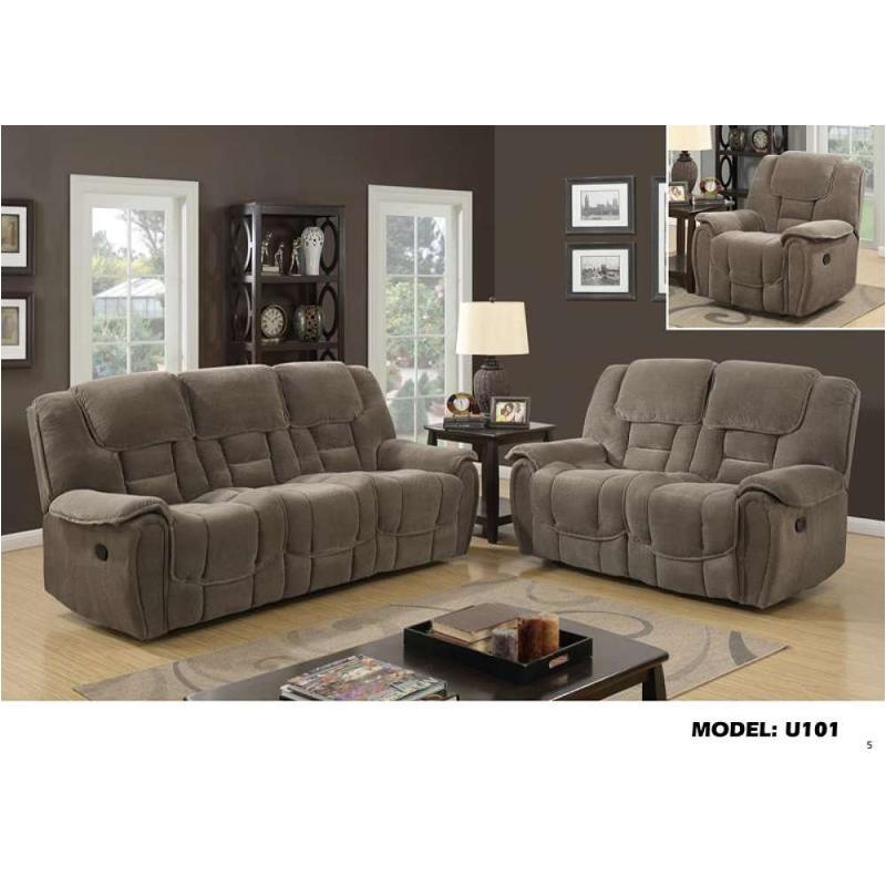 U101-r - Fabric - Lisa Taupe Global Furniture U101 - Fabric - Lisa Taupe Living Room Furniture Recliner