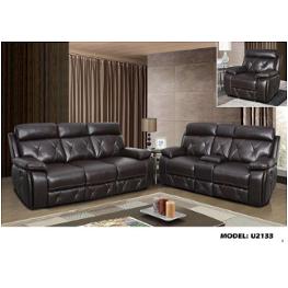U2133-r - Leather Gel - Agnes Walnut Global Furniture U2133 - Leather Gel - Agnes Walnut Living Room Furniture Recliner