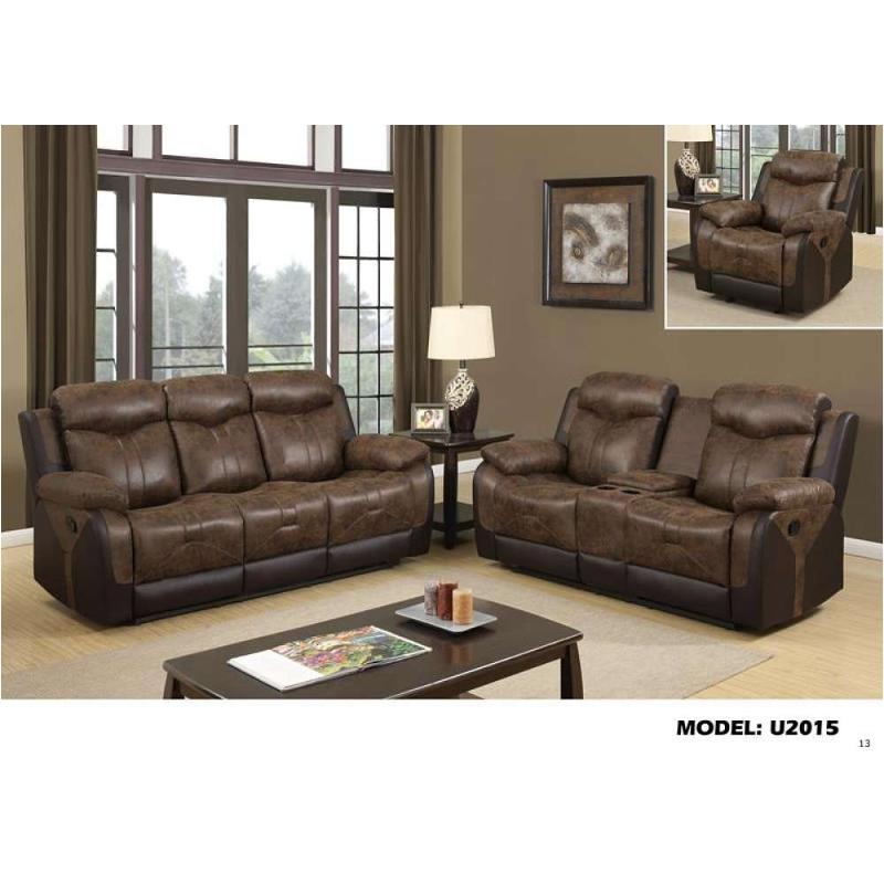 U2015-s - Fabric - Chocolate Global Furniture U2015 - Fabric - Chocolate Living Room Furniture Sofa