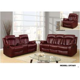 U97601-s - Burgundy Global Furniture U97601 - Burgundy Living Room Furniture Sofa
