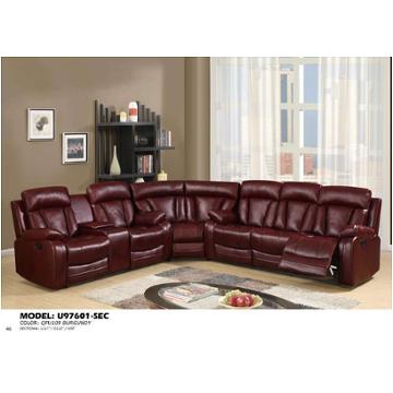 U97601-sectional-s - Burgundy Global Furniture U97601 - Burgundy Living Room Furniture Sectional