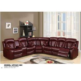U97601-sectional-w - Burgundy Global Furniture U97601 - Burgundy Living Room Furniture Sectional