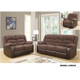 U98243-rl - Chocolate Global Furniture U98243 - Chocolate Living Room Furniture Loveseat