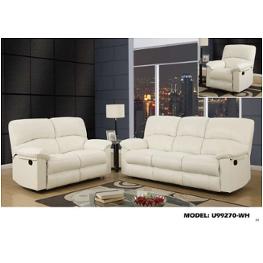 U99270-r - Pluto White Global Furniture U99270 - Pluto White Living Room Furniture Recliner