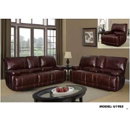 U1953-rl - Leather Gel - Agnes Coffee Global Furniture U1953 - Leather Gel - Agnes Coffee Living Room Furniture Loveseat