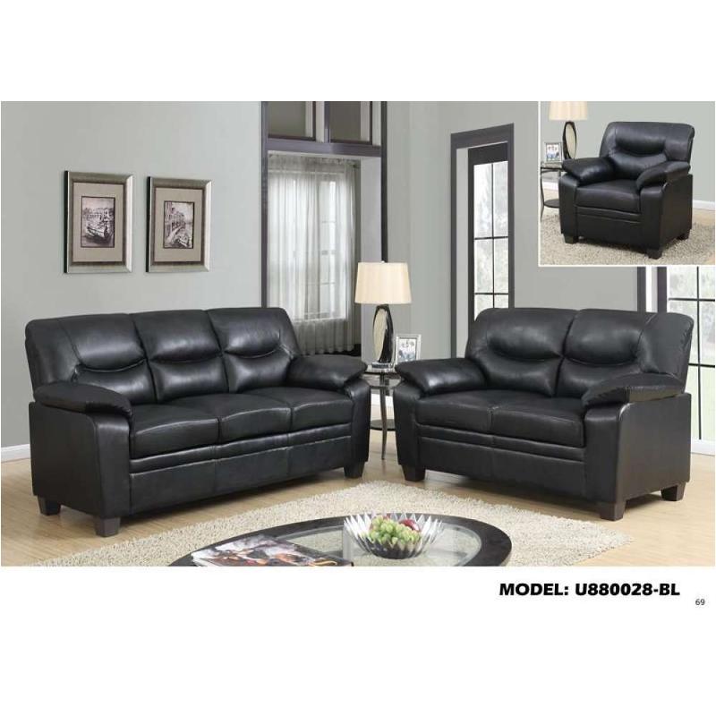 U880028-s - Black Global Furniture U880028 - Black Living Room Furniture Sofa