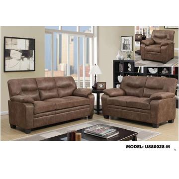 U880028-l - Printed Fabric - Mocha Global Furniture U880028 - Printed Fabric - Mocha Living Room Furniture Loveseat