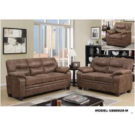 U880028-l - Printed Fabric - Mocha Global Furniture U880028 - Printed Fabric - Mocha Living Room Furniture Loveseat