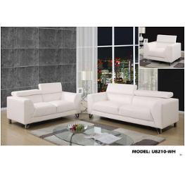 U8210-l - Pluto White Global Furniture U8210 - Pluto White Living Room Furniture Loveseat