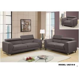 U8210-l - Fabric - Depalma Beluga Global Furniture U8210 - Fabric - Depalma Beluga Living Room Furniture Loveseat