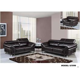 U7590-s - Leather Gel - Agnes Walnut Global Furniture U7590 - Leather Gel - Agnes Walnut Living Room Furniture Sofa