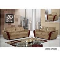 Ufm206-l - Leather Gel - Blanche Ivory Global Furniture Ufm206 - Leather Gel - Blanche Ivory Living Room Furniture Loveseat