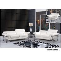 U8180-s - Leather Gel - Blanche White Global Furniture U8180 - Leather Gel - Blanche White Living Room Furniture Sofa