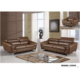 U7870-s - Leather Gel - Blanche Walnut Global Furniture U7870 - Leather Gel - Blanche Walnut Living Room Furniture Sofa