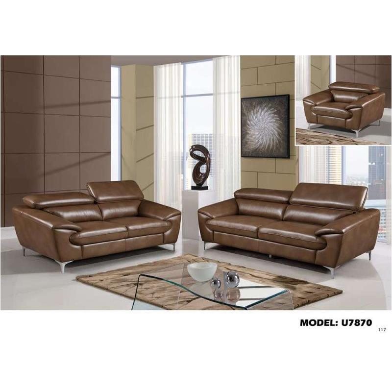 U7870-l - Leather Gel - Blanche Walnut Global Furniture U7870 - Leather Gel - Blanche Walnut Living Room Furniture Loveseat