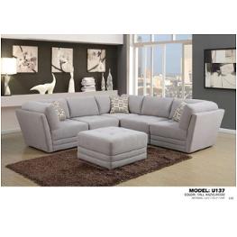 U137-o - Fabric - Fall Hazelwood Global Furniture U137 - Fabric - Fall Hazelwood Living Room Furniture Ottoman