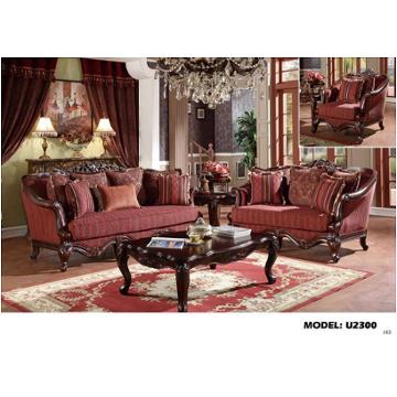U2300-s - Fabric - Red Global Furniture U2300 - Fabric - Red Living Room Furniture Sofa