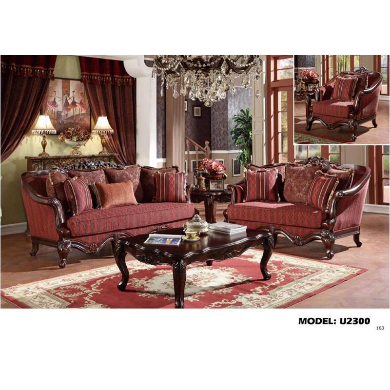 U2300-l - Fabric - Red Global Furniture U2300 - Fabric - Red Living Room Furniture Loveseat