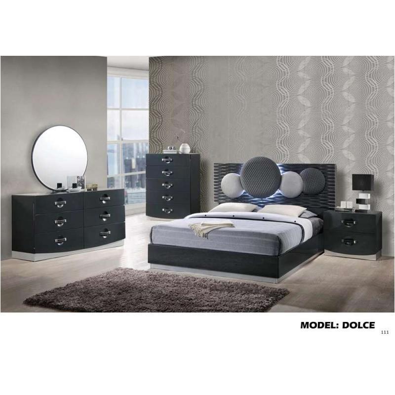 Dolce-gr-qb Global Furniture Dolce - Dark Grey Hg Bedroom Furniture Bed