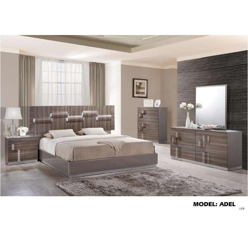 Adel-gz-d Global Furniture Adel - Grey Hg And Zebra Wood Bedroom Furniture Dresser