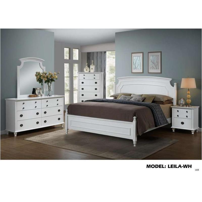 Leila-wh-ch Global Furniture Leila - White Bedroom Furniture Chest