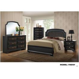 Farrah-ob-kb Global Furniture Farrah - Olivia Black Bedroom Furniture Bed