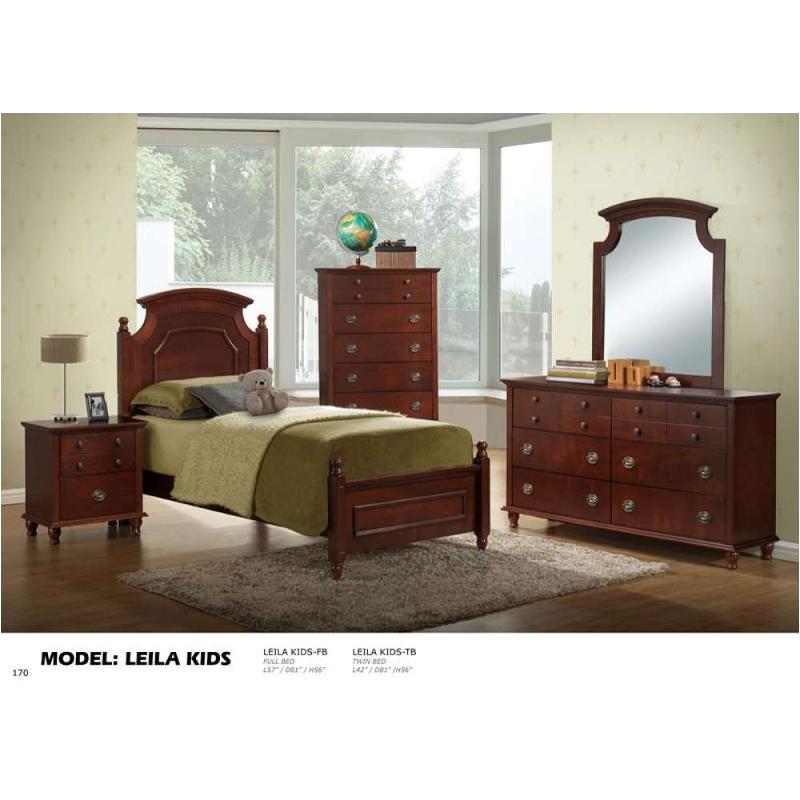 Leila-ch-fb Global Furniture Leila - Brown Cherry Bedroom Furniture Bed