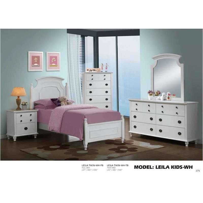 Leila-wh-fb Global Furniture Leila - White Bedroom Furniture Bed