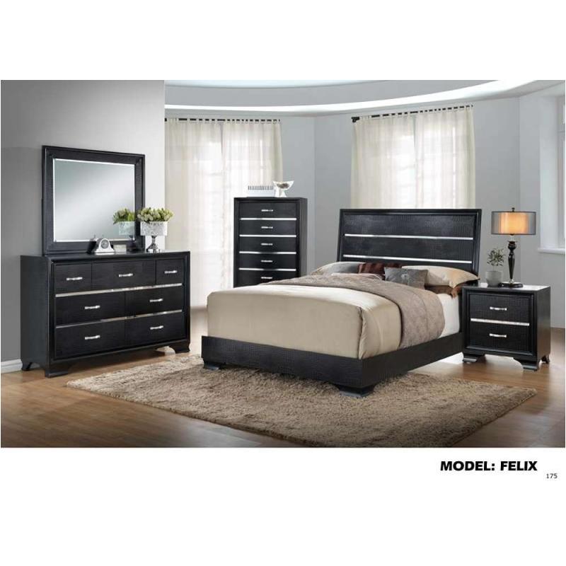 Felix-bl-ch Global Furniture Felix - Black Bedroom Furniture Chest