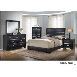 Felix-bl-kb Global Furniture Felix - Black Bedroom Furniture Bed