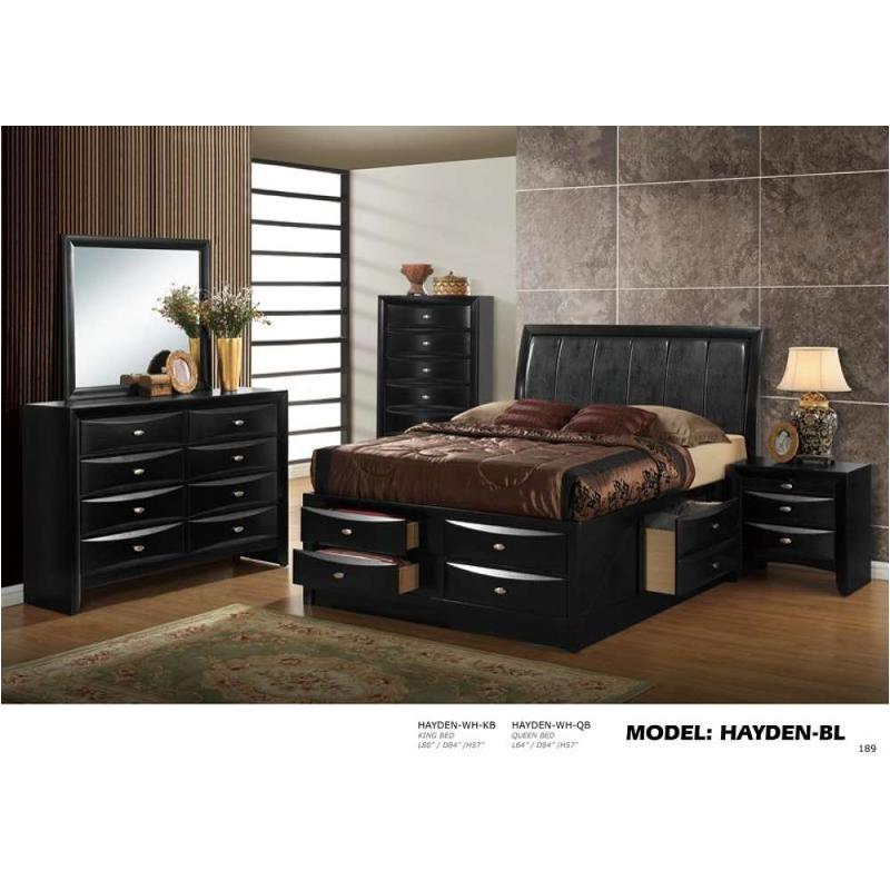 Hayden Bl Ns Global Furniture Hayden Black Night Stand Black