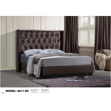 8611-br-qb Global Furniture 8611 - Brown Bedroom Furniture Bed